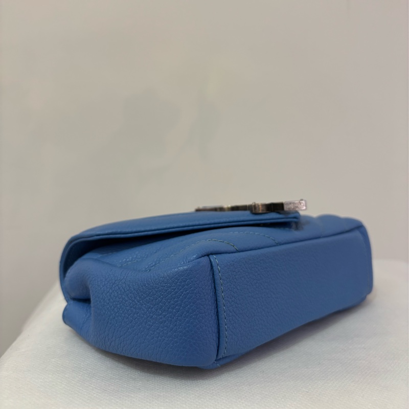 YSL 天空藍山羊皮銀鏈學院包MINI-7