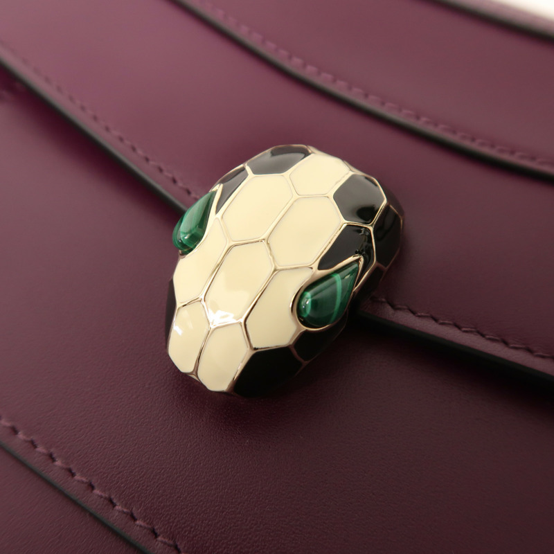 BVLGARI 牛皮皮革Serpenti Forever鏈帶肩背袋-17