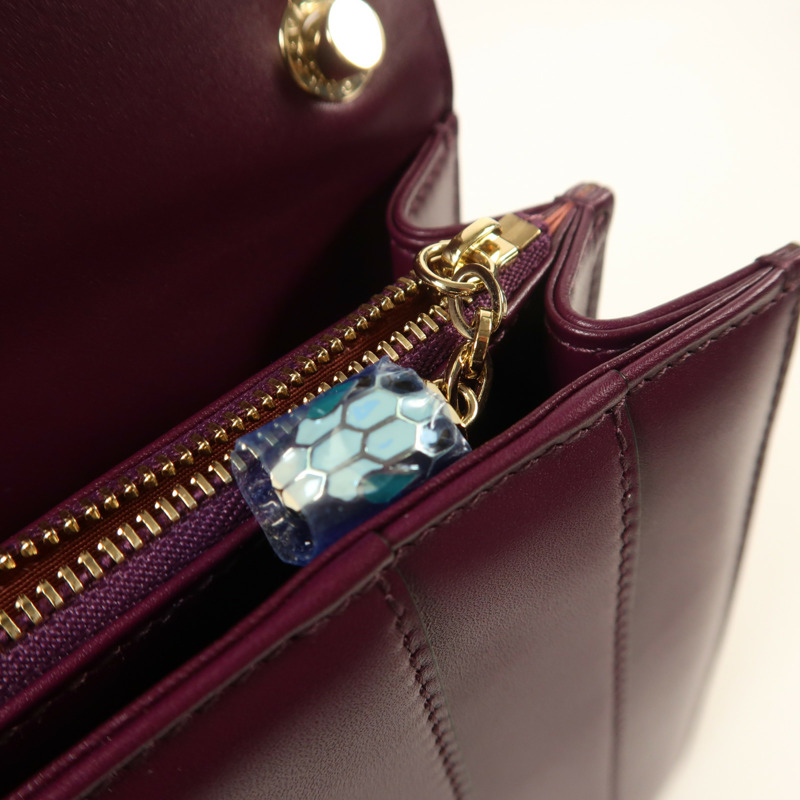 BVLGARI 牛皮皮革Serpenti Forever鏈帶肩背袋-20