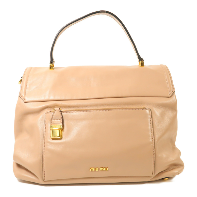 Miu Miu 牛皮皮革2 Way Shoulder金扣手挽肩背兩用袋-1