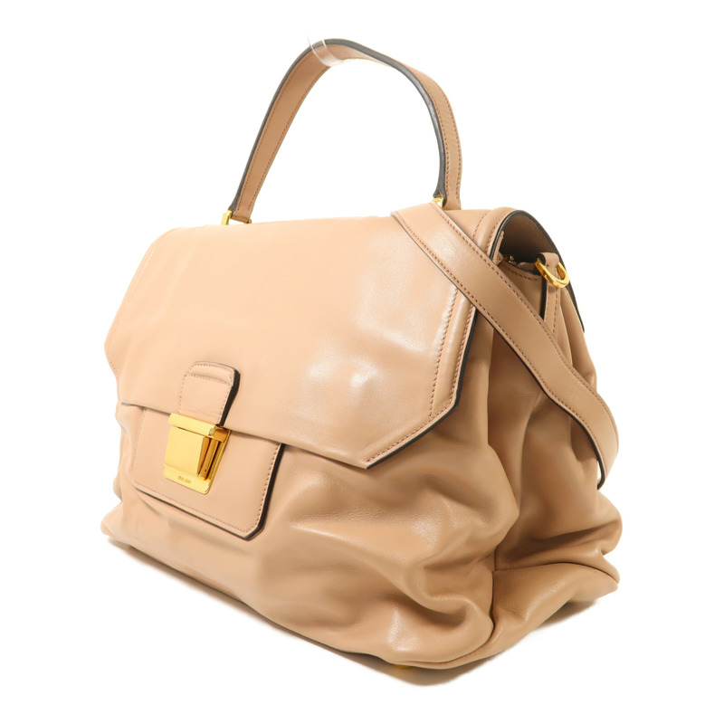 Miu Miu 牛皮皮革2 Way Shoulder金扣手挽肩背兩用袋-2