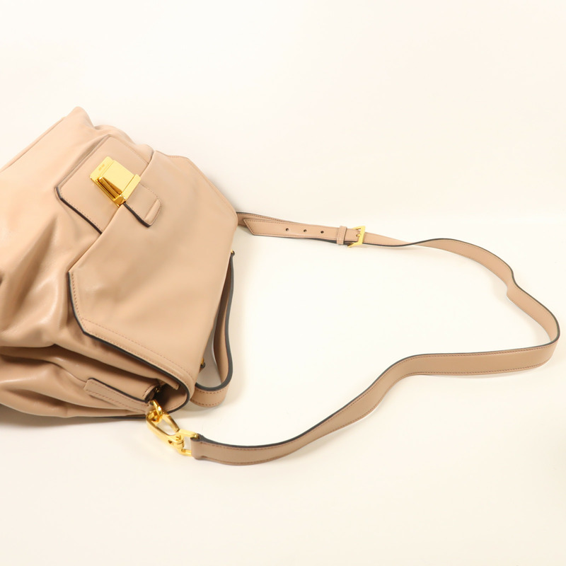 Miu Miu 牛皮皮革2 Way Shoulder金扣手挽肩背兩用袋-10