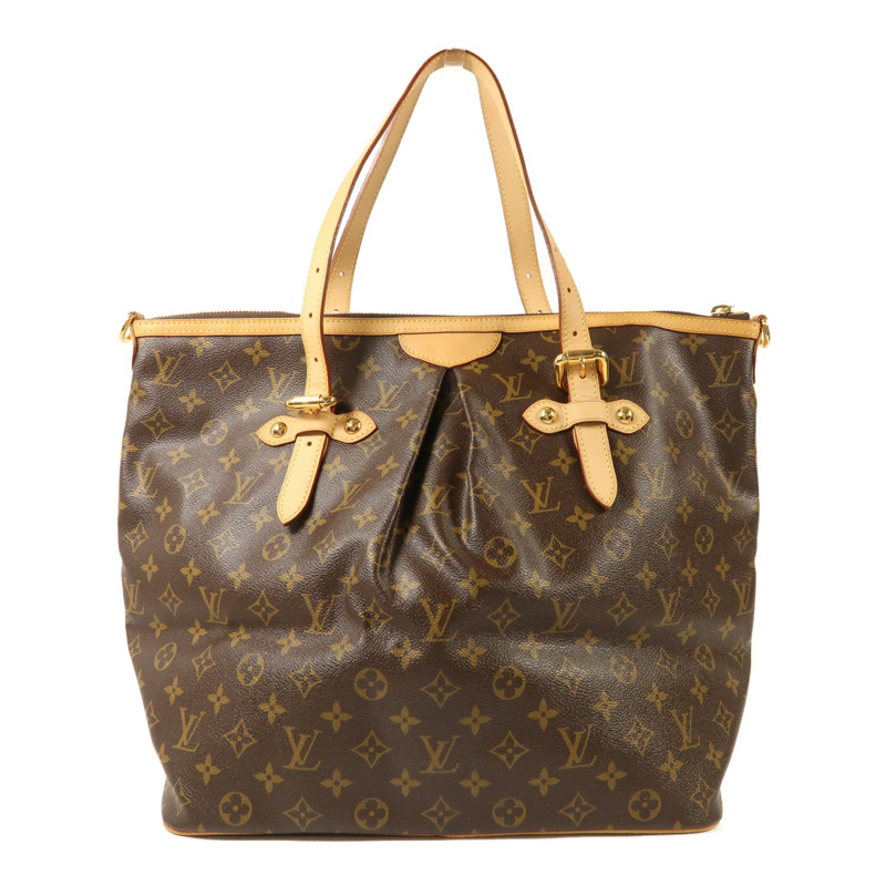 LOUIS VUITTON Monogram Palermo GM金扣手挽肩背兩用袋棕色-1