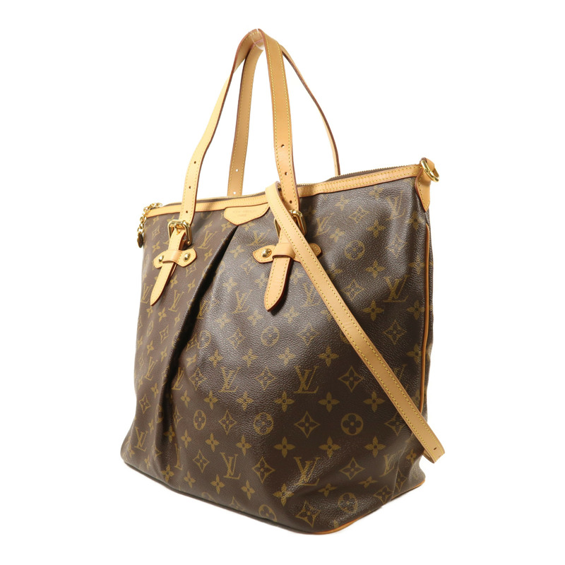 LOUIS VUITTON Monogram Palermo GM金扣手挽肩背兩用袋棕色-2