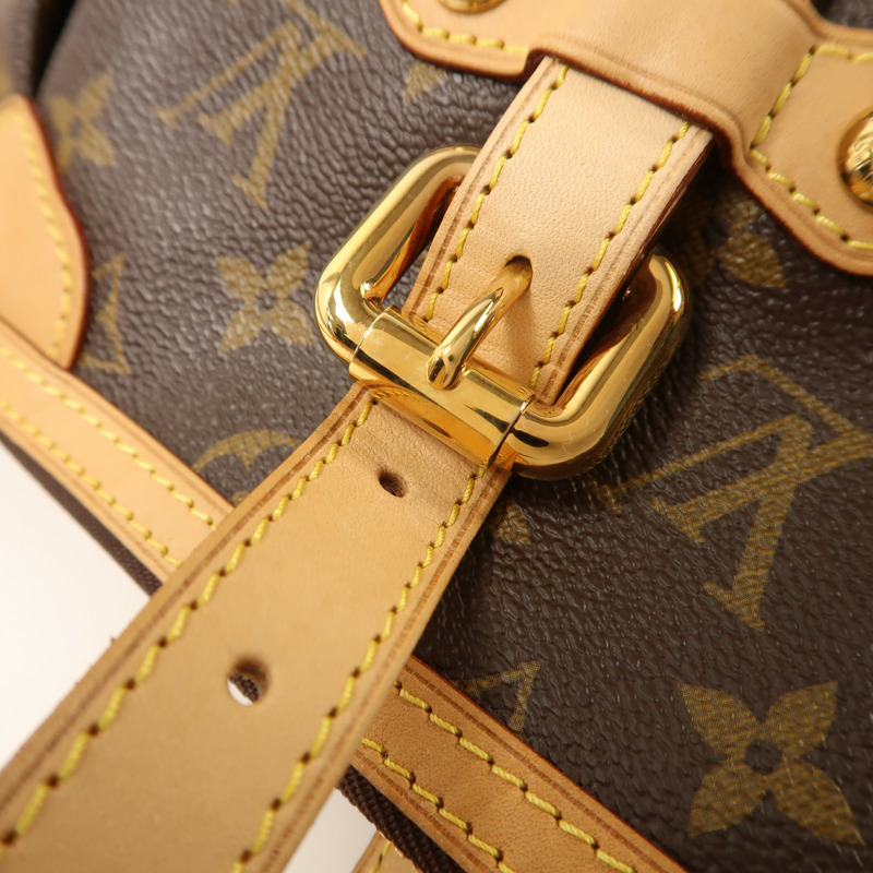 LOUIS VUITTON Monogram Palermo GM金扣手挽肩背兩用袋棕色-16