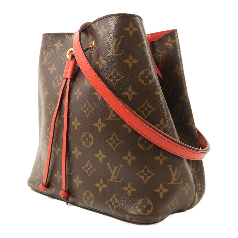 LOUIS VUITTON Monogram Neo Noe Bucket Bag金扣肩背袋Coquelicot-2
