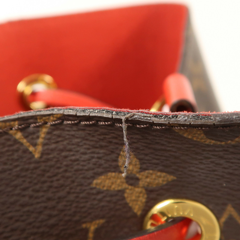 LOUIS VUITTON Monogram Neo Noe Bucket Bag金扣肩背袋Coquelicot-12