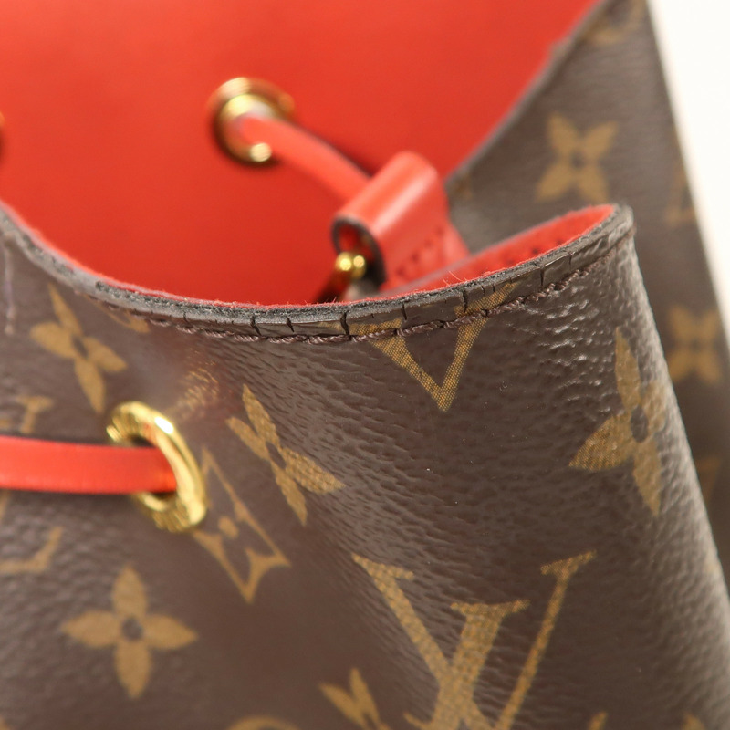 LOUIS VUITTON Monogram Neo Noe Bucket Bag金扣肩背袋Coquelicot-13