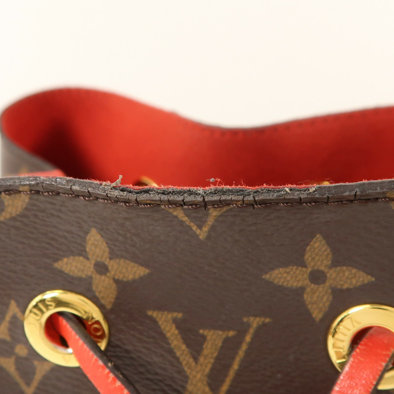LOUIS VUITTON Monogram Neo Noe Bucket Bag金扣肩背袋Coquelicot-15