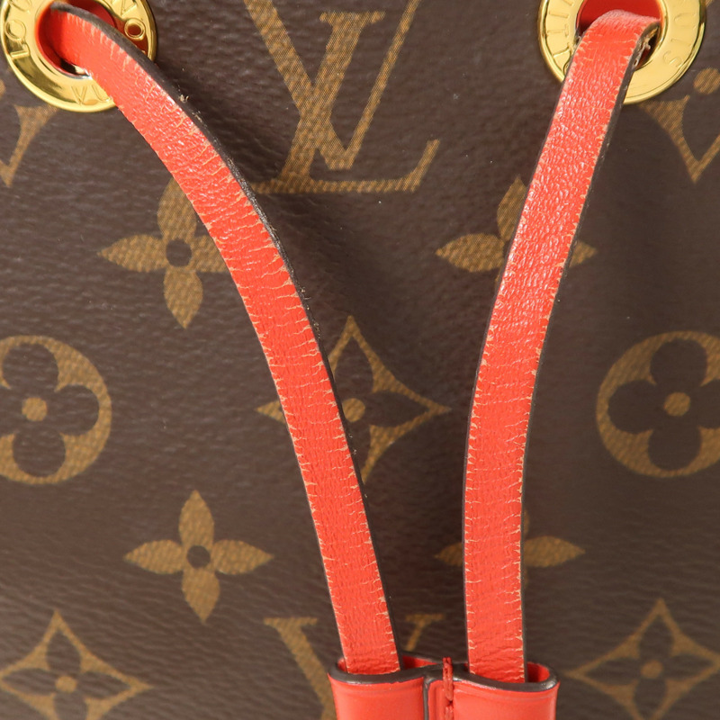 LOUIS VUITTON Monogram Neo Noe Bucket Bag金扣肩背袋Coquelicot-16