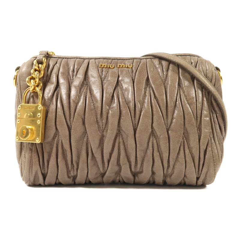 Miu Miu 牛皮皮革Shoulder Bag金扣肩背袋-0