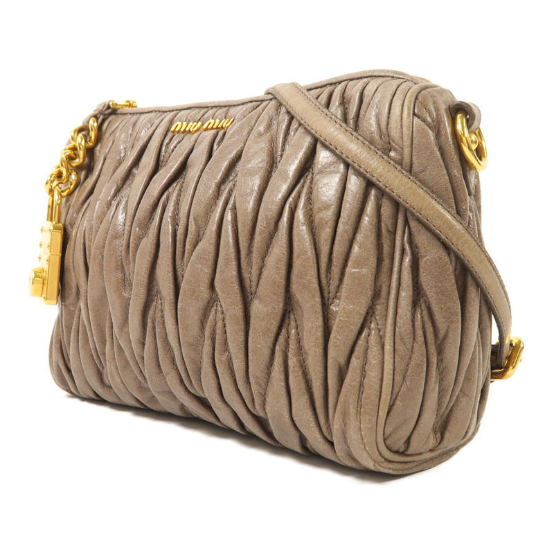 Miu Miu 牛皮皮革Shoulder Bag金扣肩背袋-2