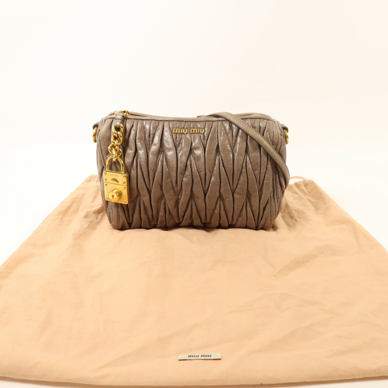 Miu Miu 牛皮皮革Shoulder Bag金扣肩背袋-8