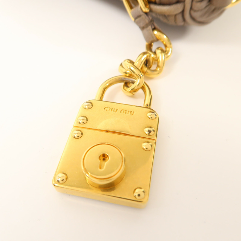 Miu Miu 牛皮皮革Shoulder Bag金扣肩背袋-14