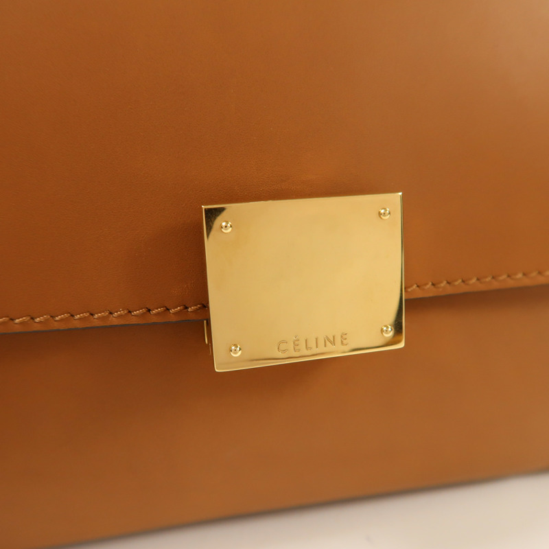 CELINE 牛皮皮革/麂皮皮革Trapeze金扣手挽肩背兩用袋-9