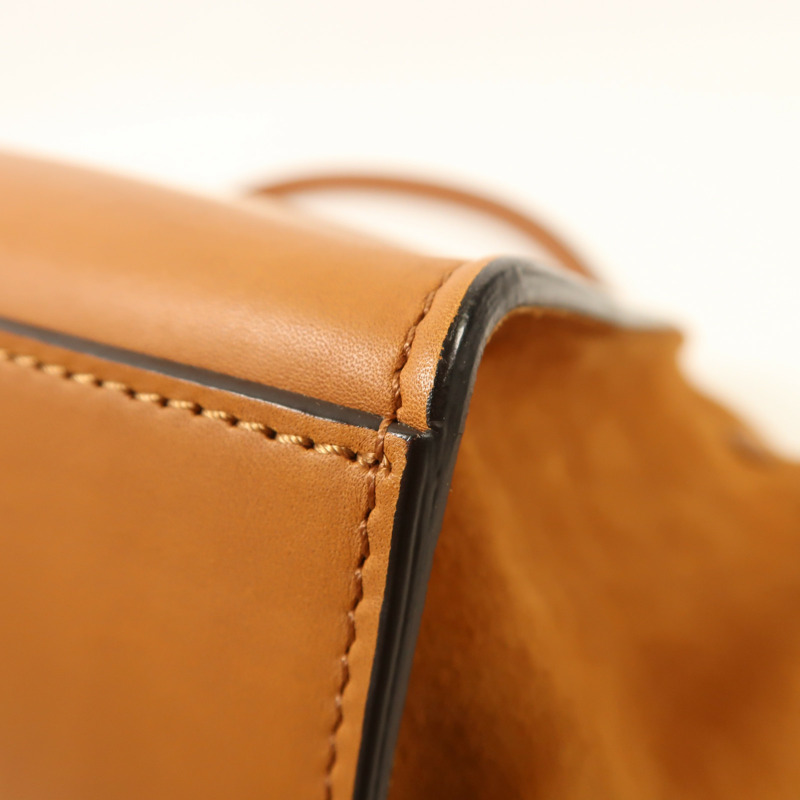 CELINE 牛皮皮革/麂皮皮革Trapeze金扣手挽肩背兩用袋-12