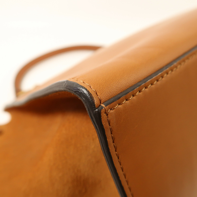 CELINE 牛皮皮革/麂皮皮革Trapeze金扣手挽肩背兩用袋-13