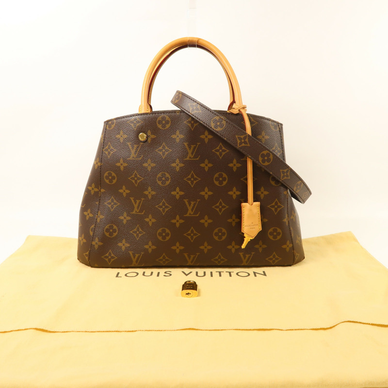 LOUIS VUITTON Monogram Montaigne MM金扣手挽肩背兩用袋-9