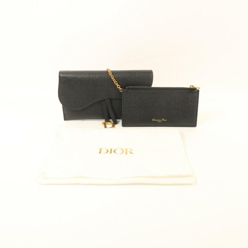 Dior 牛皮皮革Saddle Pouch With Chain金扣鏈帶肩背袋-9