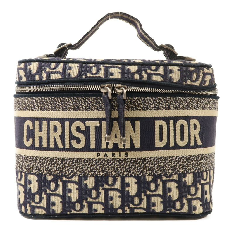 Dior 帆布Travel Vanity Case銀扣手挽袋-0