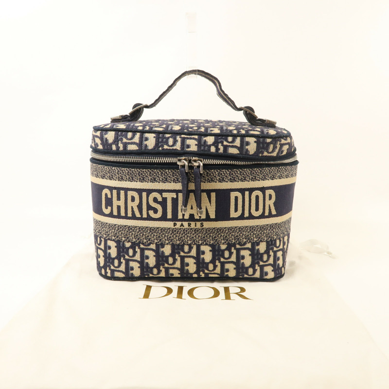 Dior 帆布Travel Vanity Case銀扣手挽袋-8