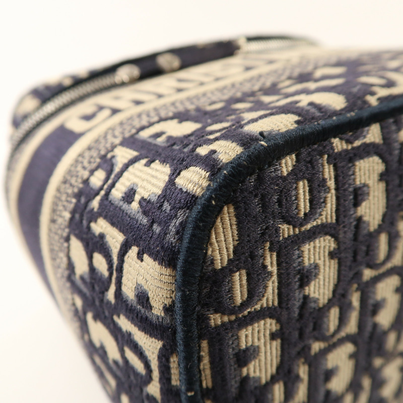 Dior 帆布Travel Vanity Case銀扣手挽袋-10