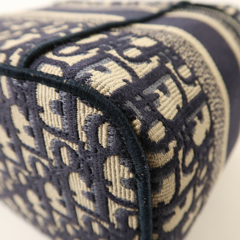 Dior 帆布Travel Vanity Case銀扣手挽袋-11