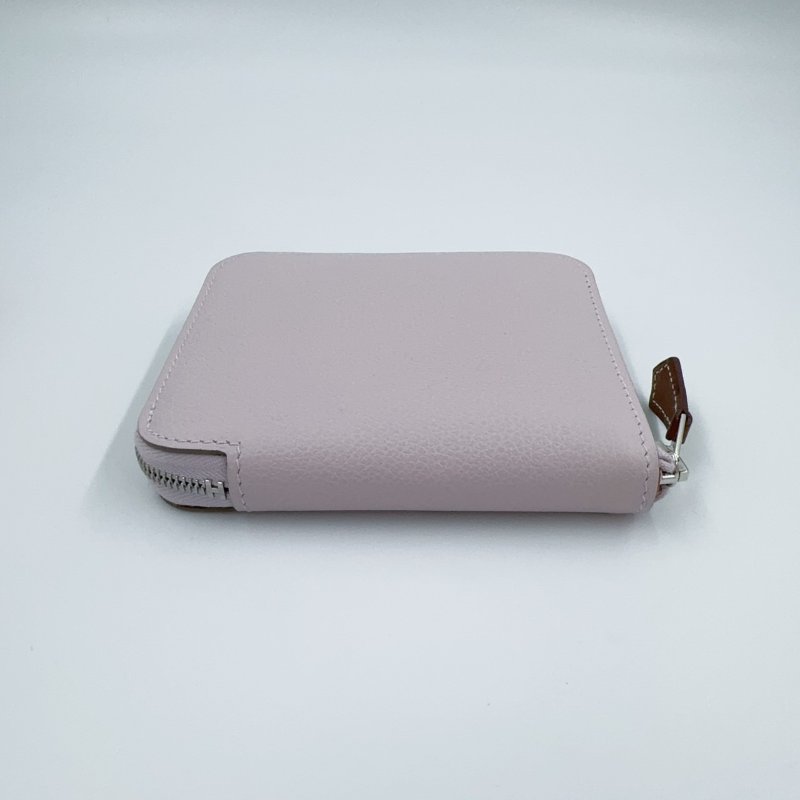 HERMES 夢幻紫銀釦epsom牛皮絲巾短夾-6