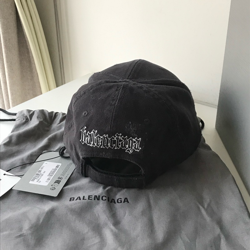 巴黎世家 Balenciaga Blackletter Script Cap - Black Faded 帽子-3