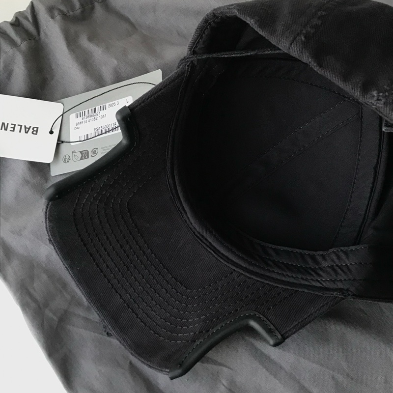 巴黎世家 Balenciaga Blackletter Script Cap - Black Faded 帽子-5