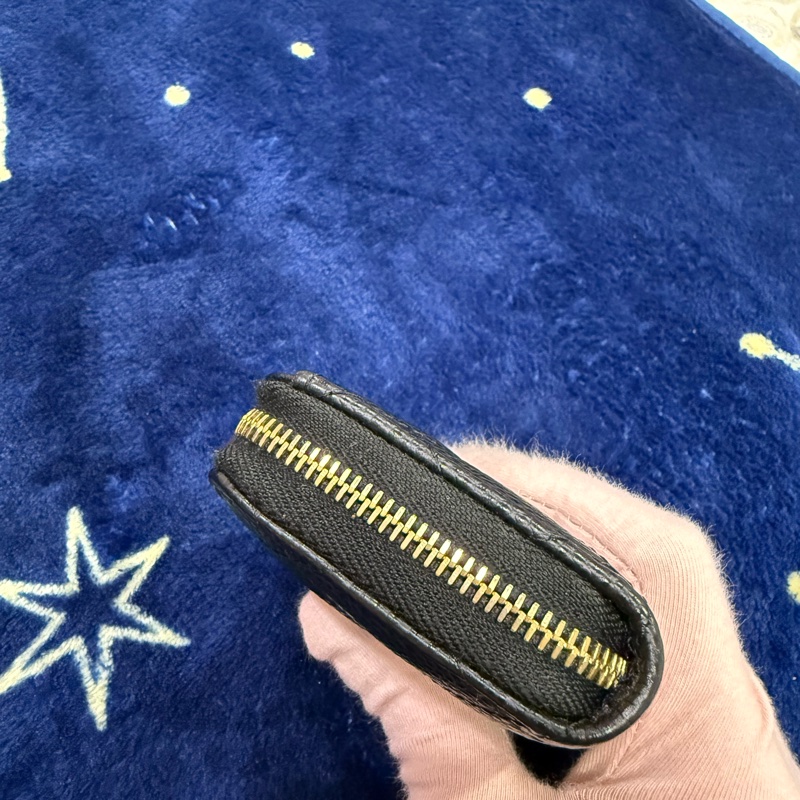 香奈兒 荔枝牛皮 ㄇ字零錢包 黑金 Chanel零錢包-5