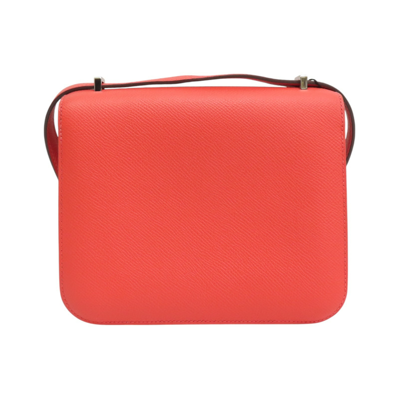 蜜桃粉 Epsom牛皮 Constance Mini 康康包 肩背包 A刻 銀扣【HERMES 愛馬仕】-1