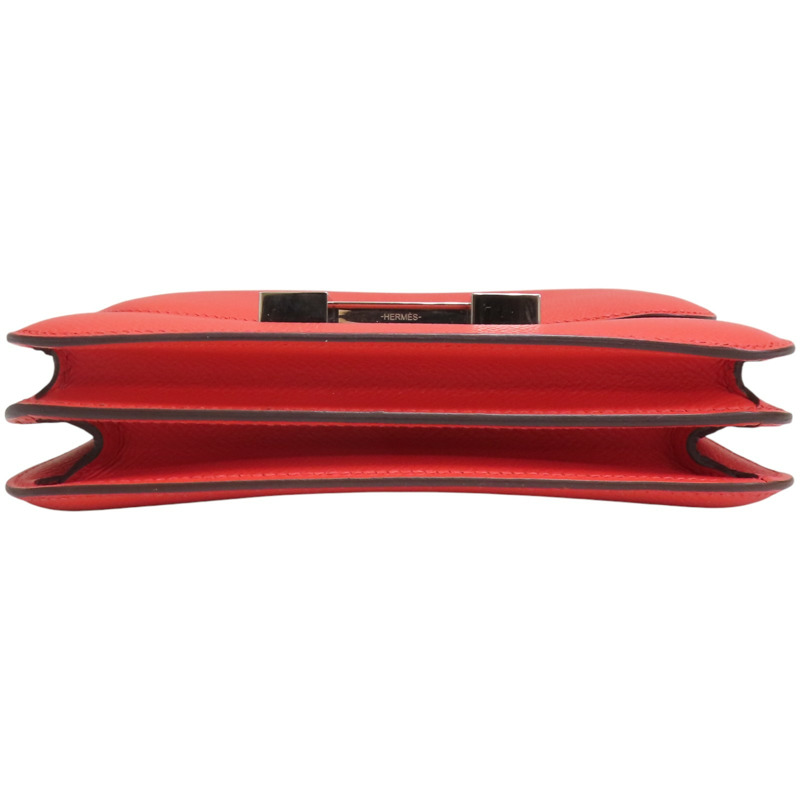 蜜桃粉 Epsom牛皮 Constance Mini 康康包 肩背包 A刻 銀扣【HERMES 愛馬仕】-3