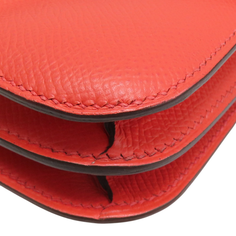 蜜桃粉 Epsom牛皮 Constance Mini 康康包 肩背包 A刻 銀扣【HERMES 愛馬仕】-11