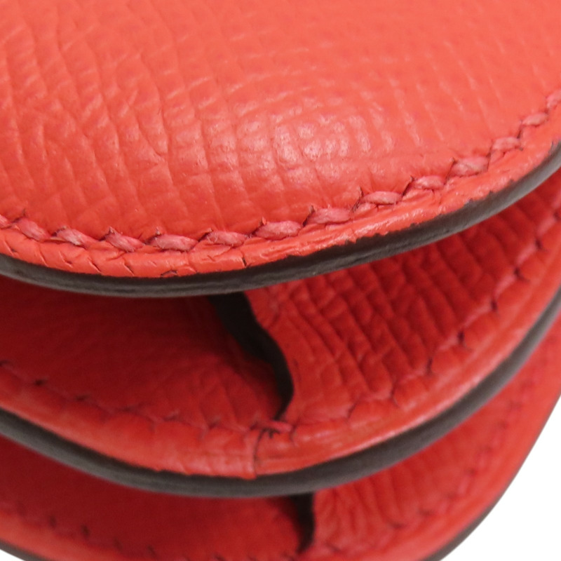 蜜桃粉 Epsom牛皮 Constance Mini 康康包 肩背包 A刻 銀扣【HERMES 愛馬仕】-13