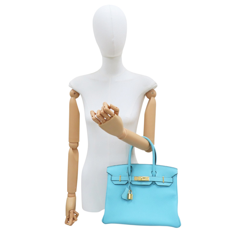 環礁藍 Togo牛皮 Birkin 30 柏金包 手提包 T刻 金釦【HERMES 愛馬仕】-10