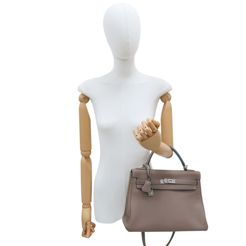 大象灰 阿茲特克藍 TOGO牛皮 KELLY 32 ECLAT 兩用包 □N刻 銀釦【HERMES 愛馬仕】-9