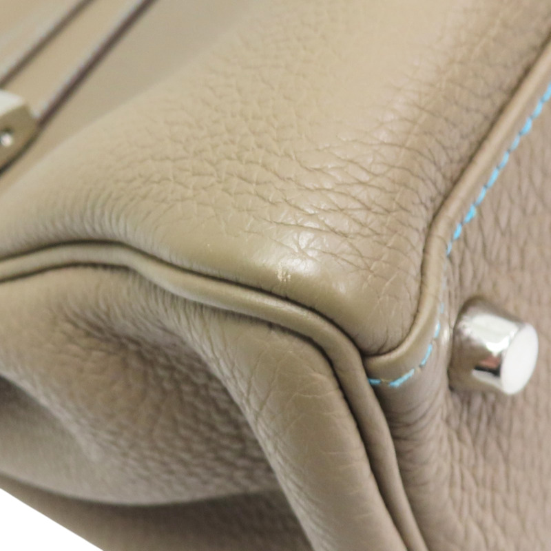 大象灰 阿茲特克藍 TOGO牛皮 KELLY 32 ECLAT 兩用包 □N刻 銀釦【HERMES 愛馬仕】-10