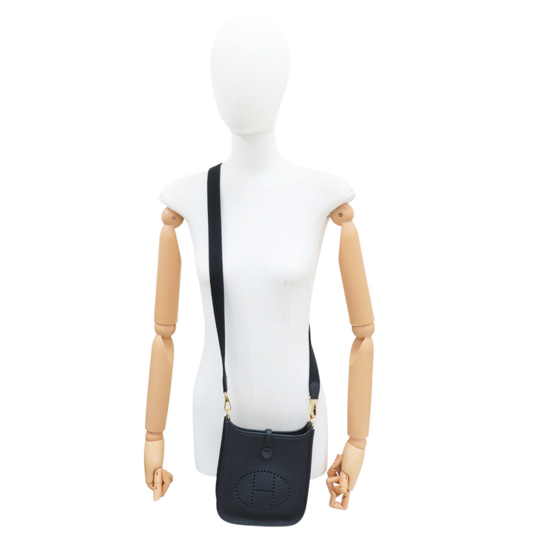 黑色 Taurillon牛皮 Mini Evelyne 肩背包 B刻 金扣【HERMES 愛馬仕】 H069426CC-7