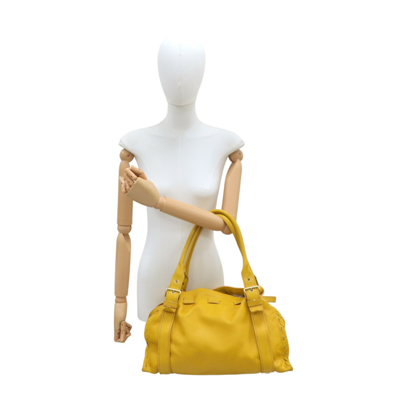 黄色 牛皮 托特包 手提包【MIU MIU 繆繆】-9