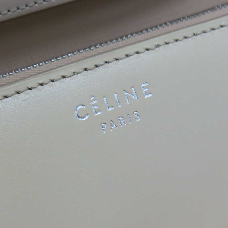 米白色 Box 牛皮 Classic 肩背包【CELINE 賽琳】-7