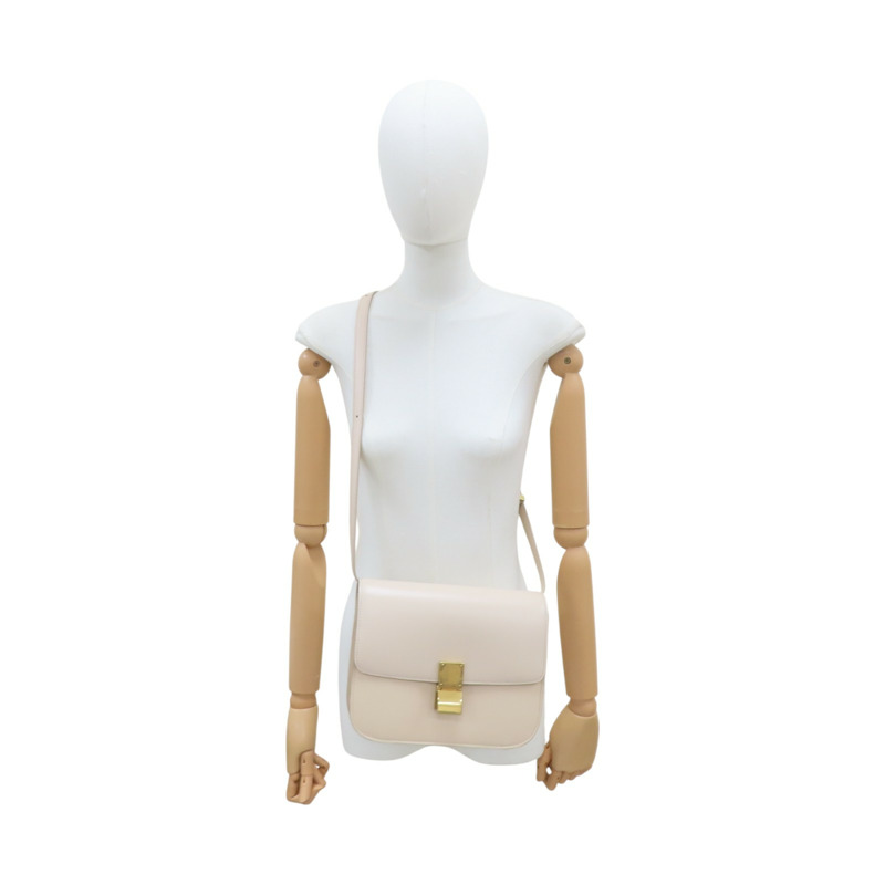 米白色 Box 牛皮 Classic 肩背包【CELINE 賽琳】-12