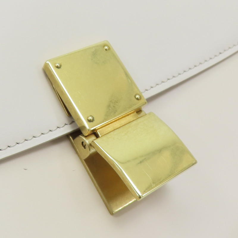米白色 Box 牛皮 Classic 肩背包【CELINE 賽琳】-17