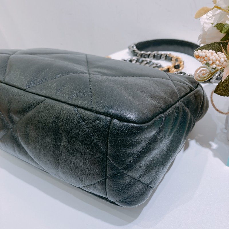 TW4694 Chanel 香奈兒 手提 翻蓋 斜背袋 19 Handbag Small Bag Black-8