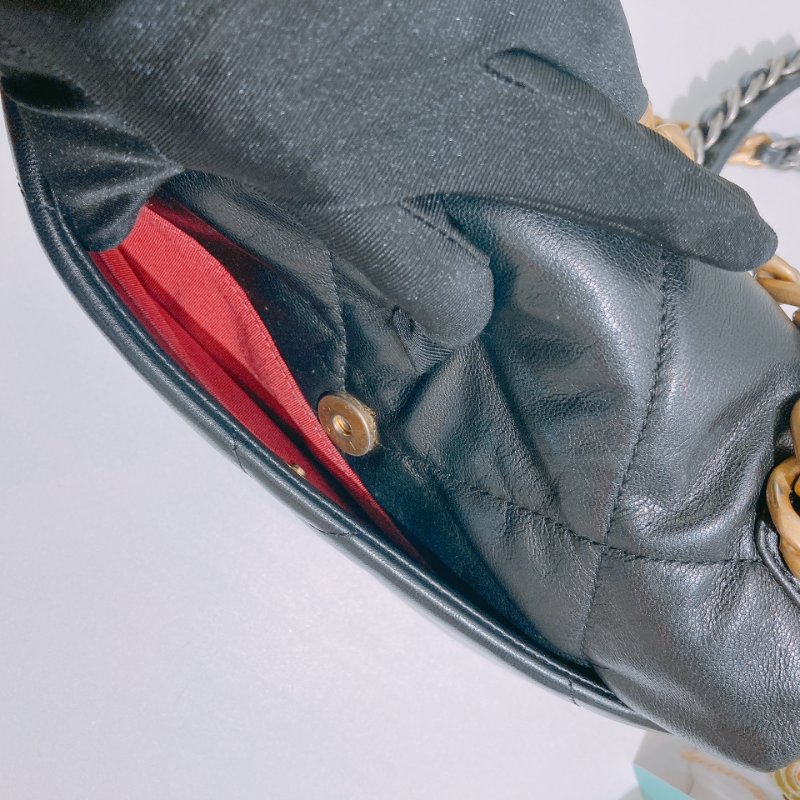 TW4694 Chanel 香奈兒 手提 翻蓋 斜背袋 19 Handbag Small Bag Black-13