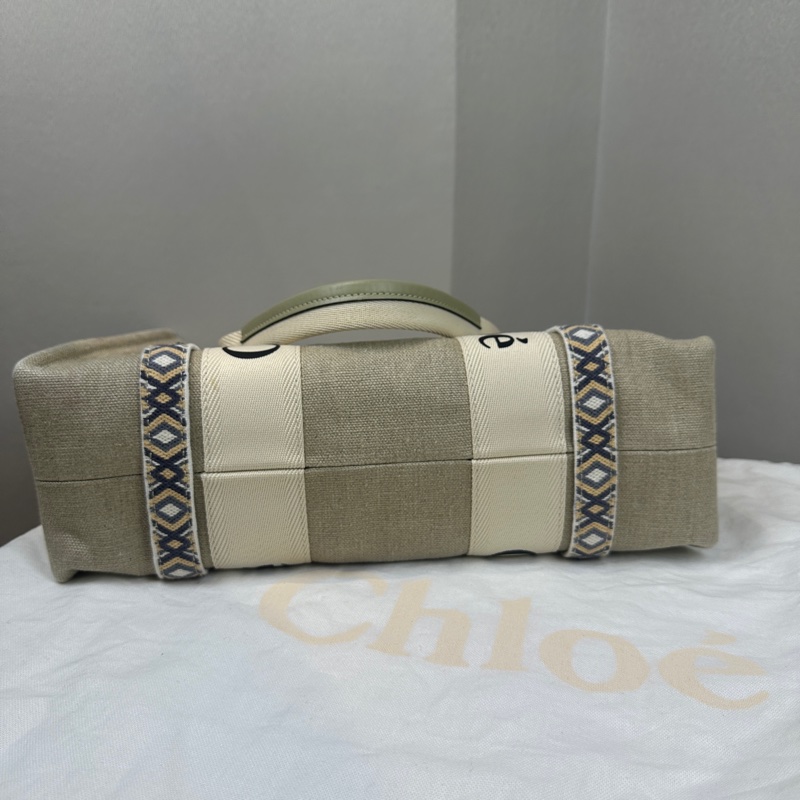 99新 Chloé Woody Tote Bag 中號帆布托特包35x12x27cm-3