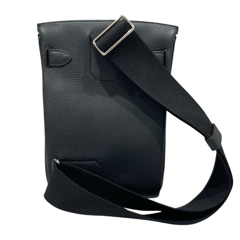 HERMES 愛馬仕 HAC A DOS 肩背包 胸背包  黑色 銀扣 W刻-1
