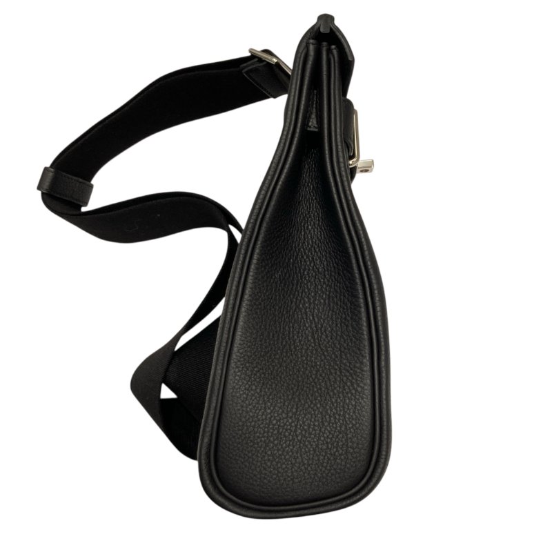 HERMES 愛馬仕 HAC A DOS 肩背包 胸背包  黑色 銀扣 W刻-3