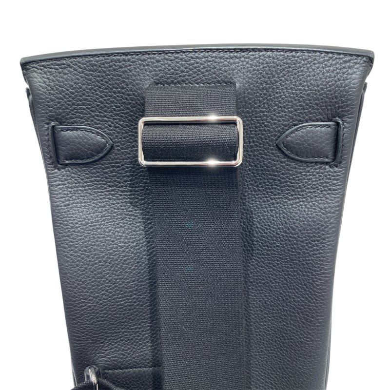 HERMES 愛馬仕 HAC A DOS 肩背包 胸背包  黑色 銀扣 W刻-13