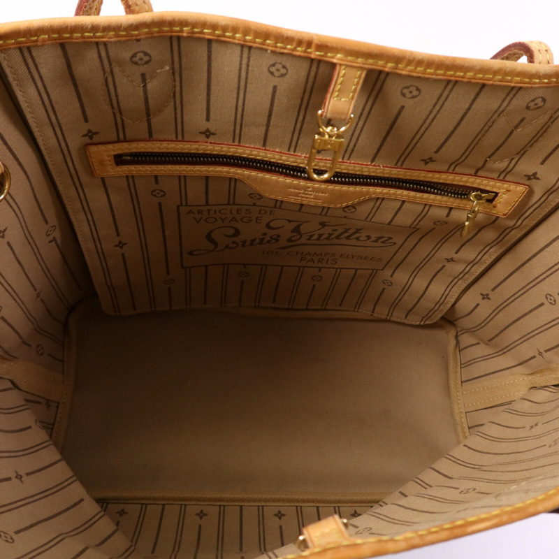 LOUIS VUITTON Monogram Neverfull MM金扣手挽袋-4
